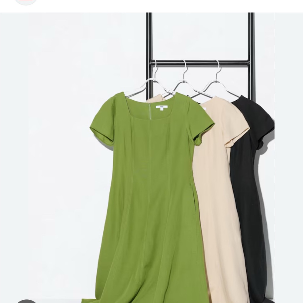 Uniqlo Linen Blend  Green Dress